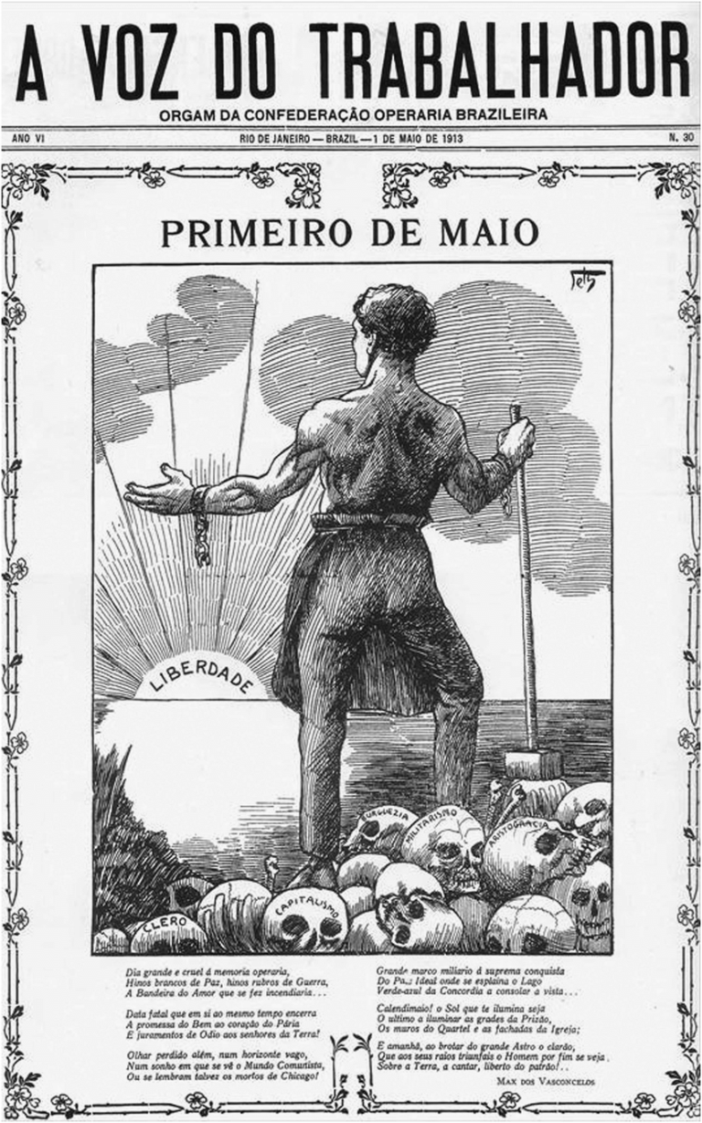 First page of May Days 1913 edition of A Voz do Trabalhador newspaper of the