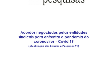 Dieese capa da edicao de atualizacao do numero 91 estudos e pesquisas 2020