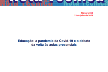 Dieese Capa da Nota Tecnica n. 244 Educacao A pandemia da covid 19 e o debate da volta as aulas presenciais 23 de julho de 2020 e1596311789252