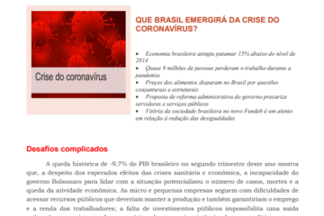 Dieese Boletim de Conjuntua numero 24 Que Brasil emergira da crise do coronavirus 2020