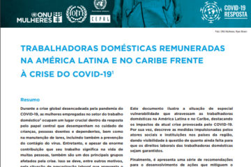 ONU Mulheres capa de publicacao Trabalhadoras domesticas remuneradas na america latina e no caribe frente a crise do covid 19 2020
