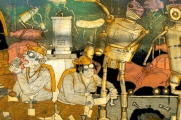 Madison Museum of Contemporary Art Colescott ilustracao capitalismo futuro trabalhadores