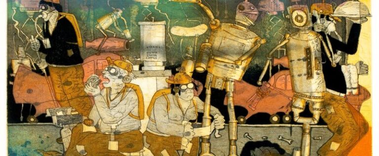 Madison Museum of Contemporary Art Colescott ilustracao capitalismo futuro trabalhadores