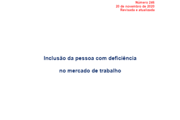 Dieese capa da Nota Tecnica 246 Inclusao da pessoa com deficiencia no mercado de trabalho 2020