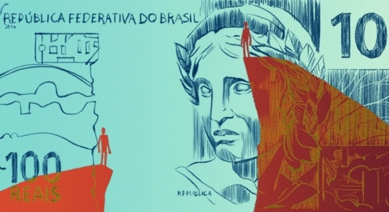 Outras Palavras ilustracao moeda real riqueza desigualdade