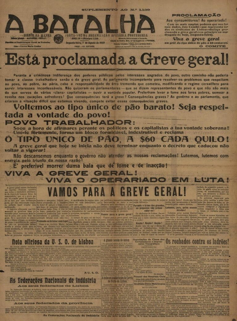 Universidade Nova de Lisboa Instituto de Historia Contemporanea jornal A batalha Portugal 1922 e1614111612189