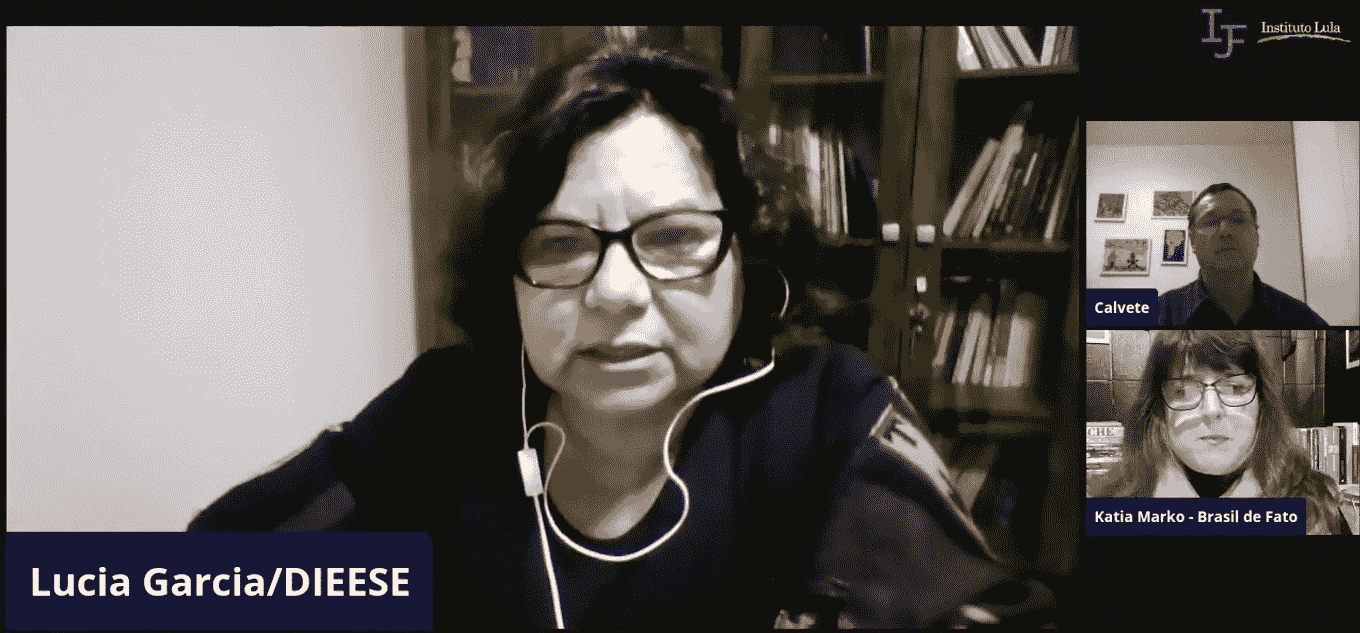 Youtube Instituto Lula Lucia Garcia Dieese 2021