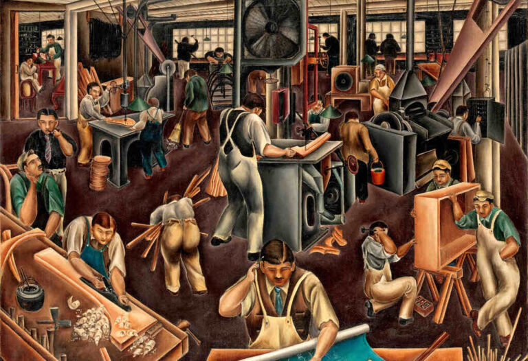 bumpei usui trabalhadores fabrica pintura