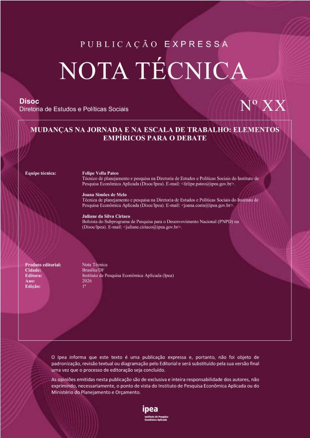 Mudanças na Jornada e na Escala de Trabalho: elementos empíricos para o debate
